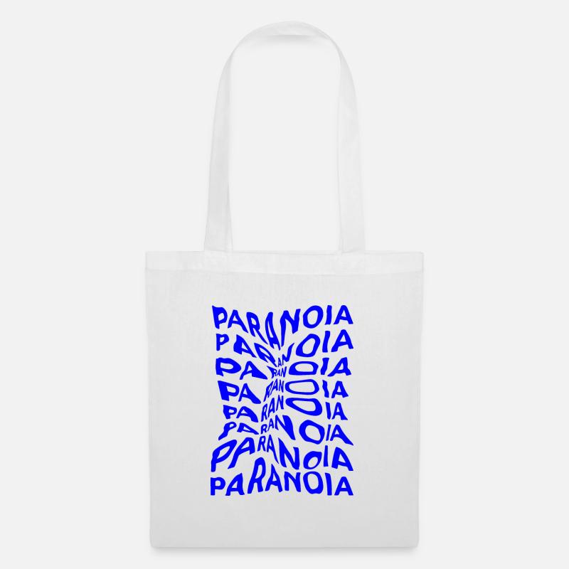 paranoia, optical illusion of liquid typography - Stoffbeutel - Weiß