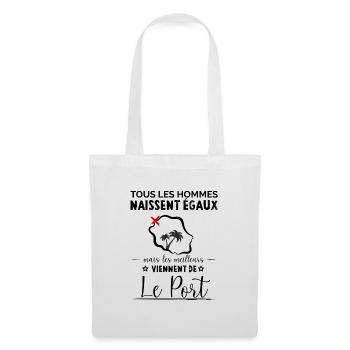 Les Meilleurs Viennent De Le Port De La Réunion. - Sac en tissu - blanc - Devant