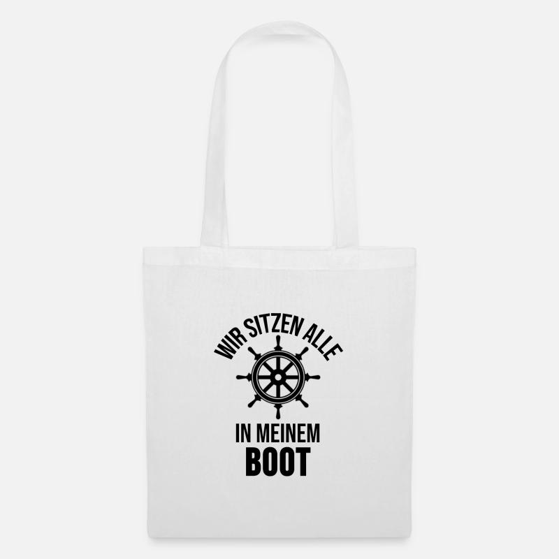 Motorboot Kapitän Boot Boote Seefahrt Geschenk - Stoffbeutel - Weiß
