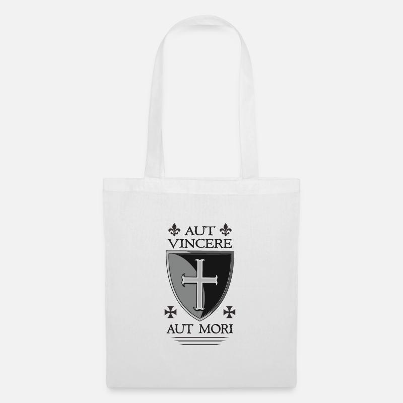 Templar cross Shield - Tote Bag - white