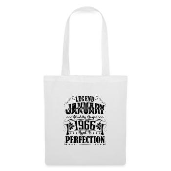 Januar 1966. Januar 1966 Geburtstagsgeschenk. - Stoffbeutel - Weiß - Vorne