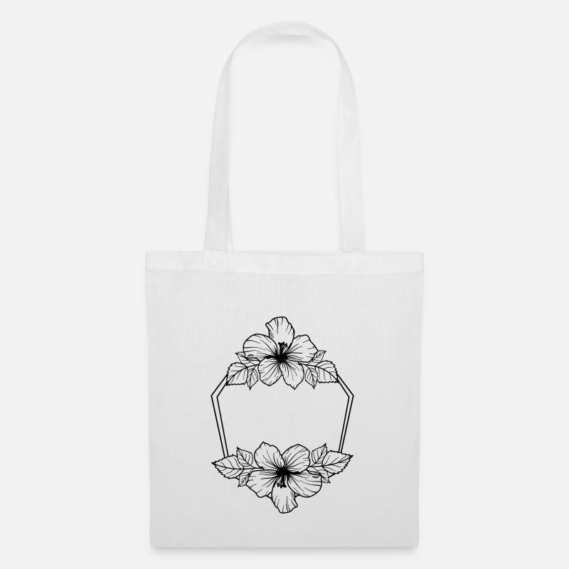 Hibiscus Boho Flower 8 - Stoffbeutel - Weiß
