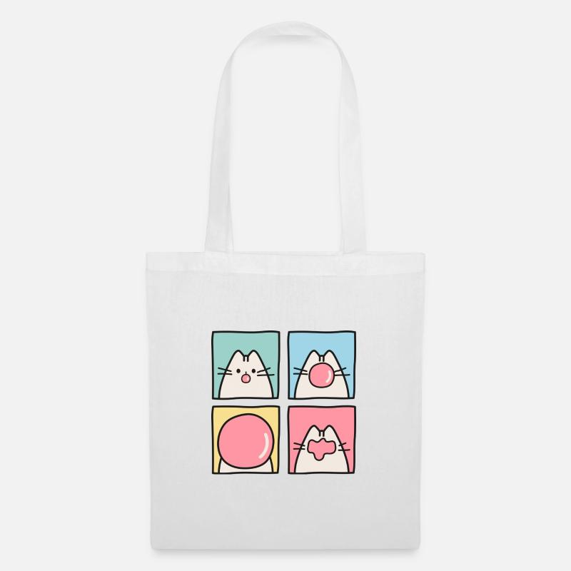 KATZE POP ART - Stoffbeutel - Weiß
