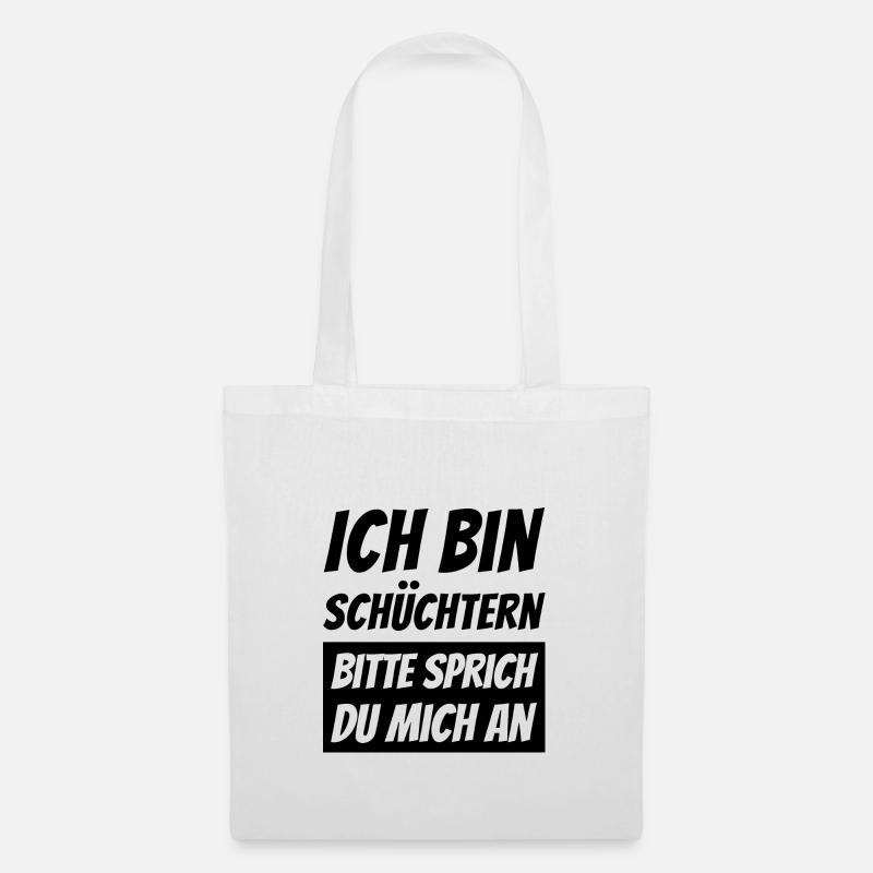 ICH BIN SCHÜCHTERN - Single Solo Flirt Dating - Stoffbeutel - Weiß