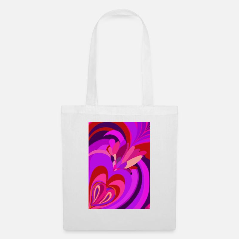 cœur psychédélique - Sac en tissu - blanc