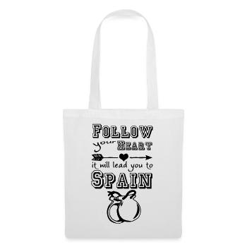 Heart leads you to Spain Espagne Cadeau - Sac en tissu - blanc - Devant