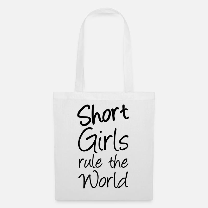 Short Girls klein Mädchen Frau Geschenk Spruch - Stoffbeutel - Weiß