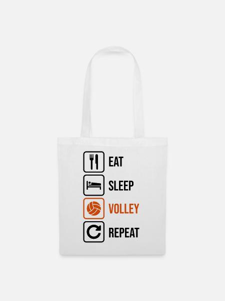 Eat. Sleep. Volley. Repeat. - Stoffbeutel - Weiß