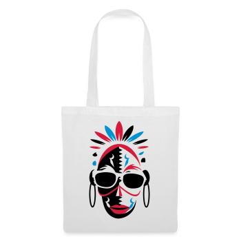 African mask with sunglasses - Tote Bag - white - Front