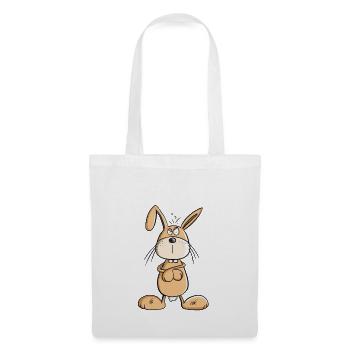 NÖ Hase Comic Ostern Geschenk - Stoffbeutel - Weiß - Vorne