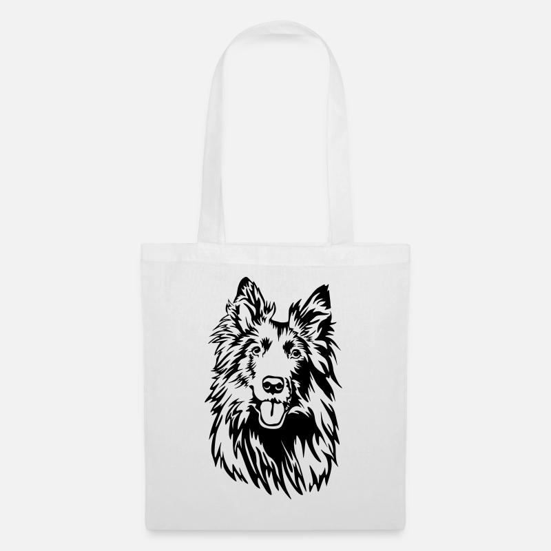 Tête de Groenendael - Sac en tissu - blanc