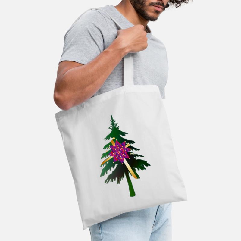 Christbaum oder Weihnachtsbaum & Geschenkschleife Stoffbeutel