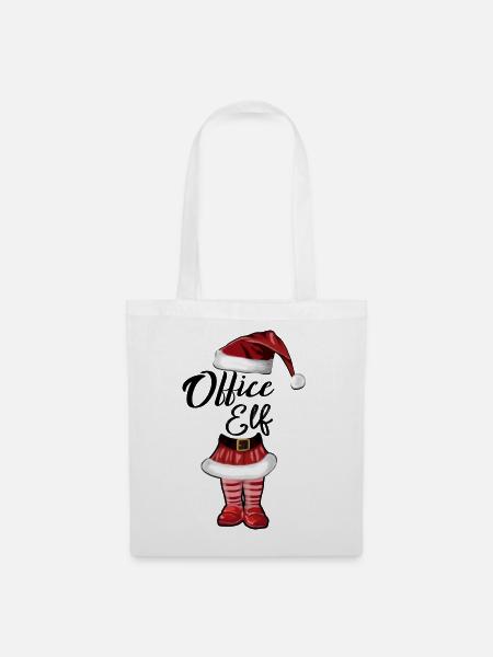 Office Elf – Lustiges Weihnachtsdesign - Stoffbeutel - Weiß