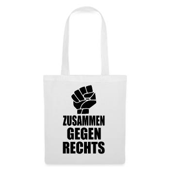 Zusammen gegen rechts - Stoffbeutel - Weiß - Vorne