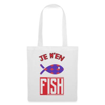 JE M'EN FISH - Sac en tissu - blanc - Devant