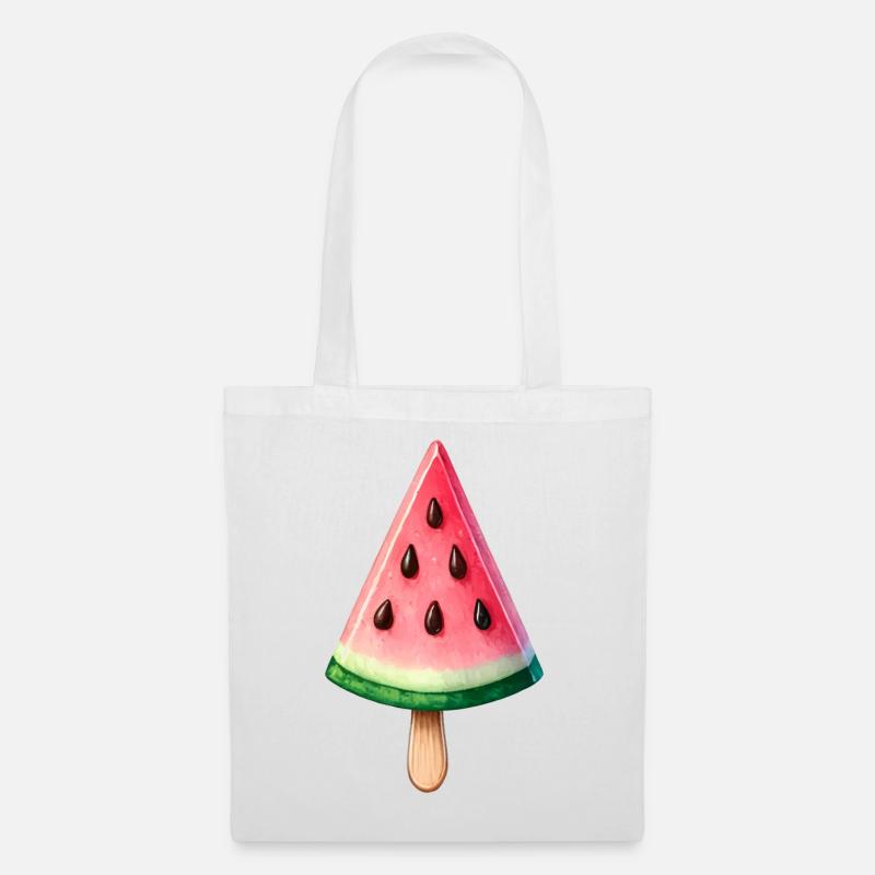 Versüße Deinen Look mit diesem Melonen Eis-Motiv - Stoffbeutel - Weiß