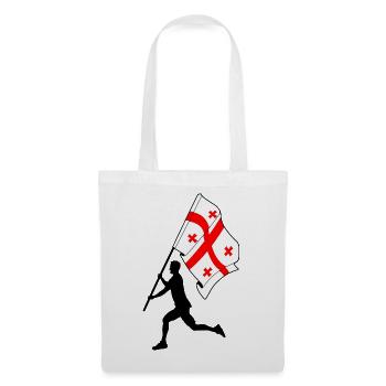 Flag Georgia Man Running - Tote Bag - white - Front