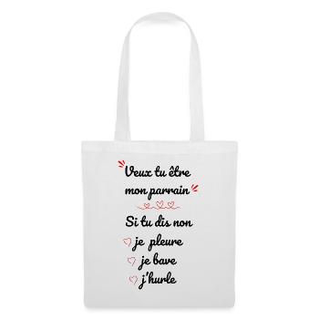 veux tu être mon parrain ? - Sac en tissu - blanc - Devant