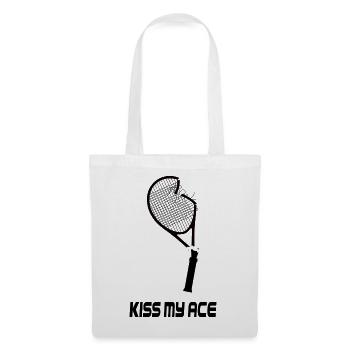 Kiss My Ace - Conception de tennis amusante - Sac en tissu - blanc - Devant