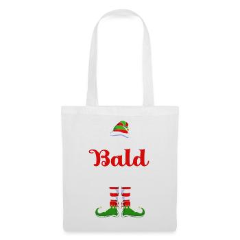 Elfe Elf Weihnachtsgeschenk Glatze - Stoffbeutel - Weiß - Vorne