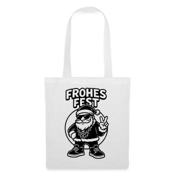 Cool Santa Frohes Fest Weihnachtsmann - Stoffbeutel - Weiß - Vorne