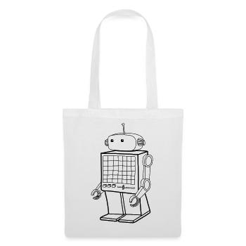 Retro Roboter – Vintage KI Android Design - Stoffbeutel - Weiß - Vorne