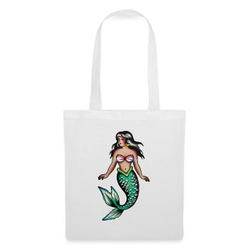 Retro Mermaid Tattoo - Tote Bag - white - Front