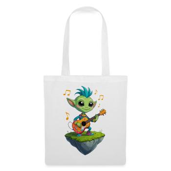 Grüner Goblin mit Gitarre - Stoffbeutel - Weiß - Vorne
