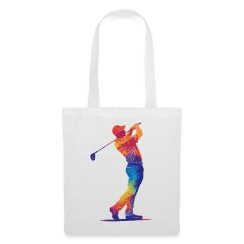 Bunter Golfer-Schwung - Stoffbeutel - Weiß - Vorne