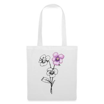Illustration de fleurs de pensée - Sac en tissu - blanc - Devant