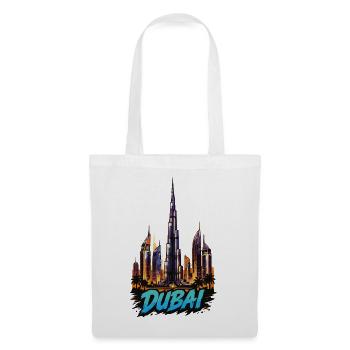 Effet néon de la Skyline de Dubaï - Sac en tissu - blanc - Devant