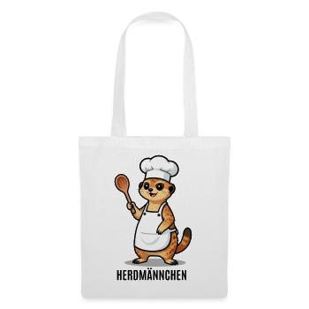 Herdmännchen Koch Gastronomie Beikoch Lustig  - Stoffbeutel - Weiß - Vorne