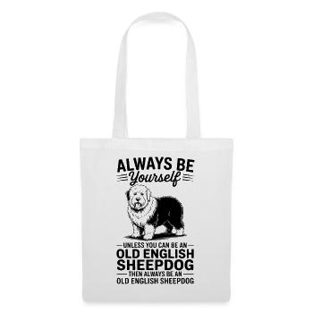 Vieux cadeau de la blague du chien de berger anglais : Bobtail - Sac en tissu - blanc - Devant