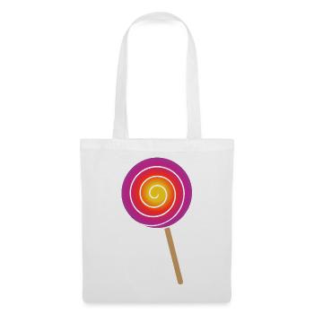 Bunter Spiral Lolli in Regenbogenfarben - Stoffbeutel - Weiß - Vorne