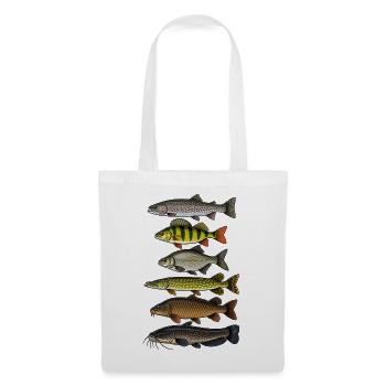 Fischarten Angler Design Fische angeln - Stoffbeutel - Weiß - Vorne