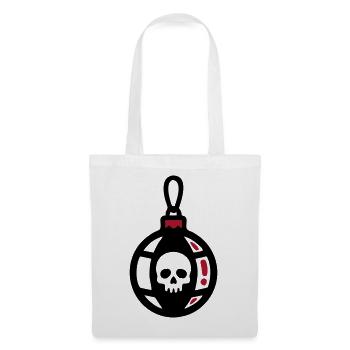 Totenkopf Christbaumkugel Icon - Stoffbeutel - Weiß - Vorne