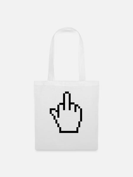 Mittelfinger - Stoffbeutel - Weiß