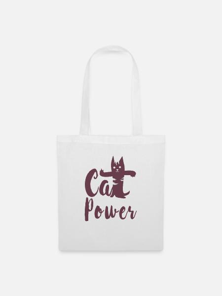 Katzen T Shirt mit Katzenmotiv Katze - Stoffbeutel - Weiß