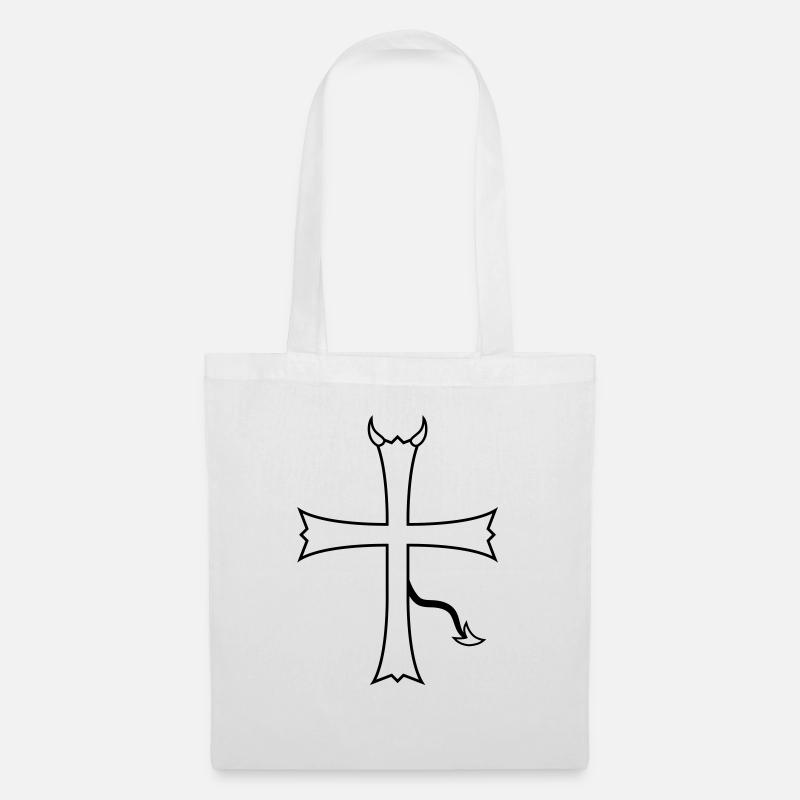 satan evil hell devil daemon hoerner church sy - Tote Bag - white