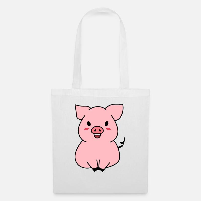 Süßes Schwein - Stoffbeutel - Weiß