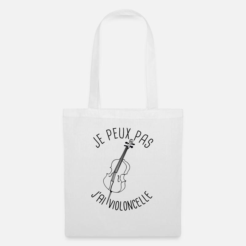 Je peux pas violoncelle - Sac en tissu - blanc