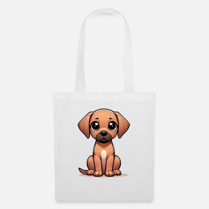 Digitale Illustration des niedlichen Rhodesian Ridgebacks - Stoffbeutel - Weiß