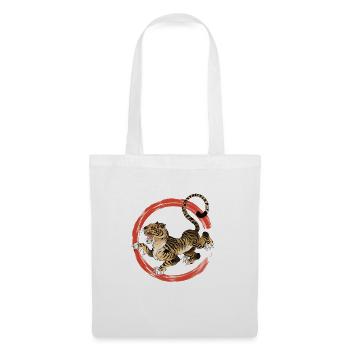 Tigre couleur - Sac en tissu - blanc - Devant