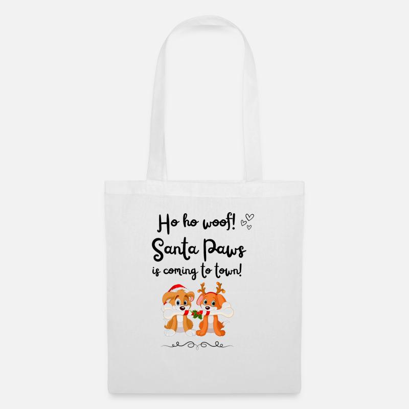Santa Paws - Christmas Two Dogs - Stoffbeutel - Weiß