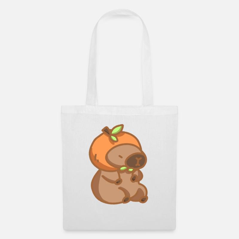 Capibara Orange - Stoffbeutel - Weiß
