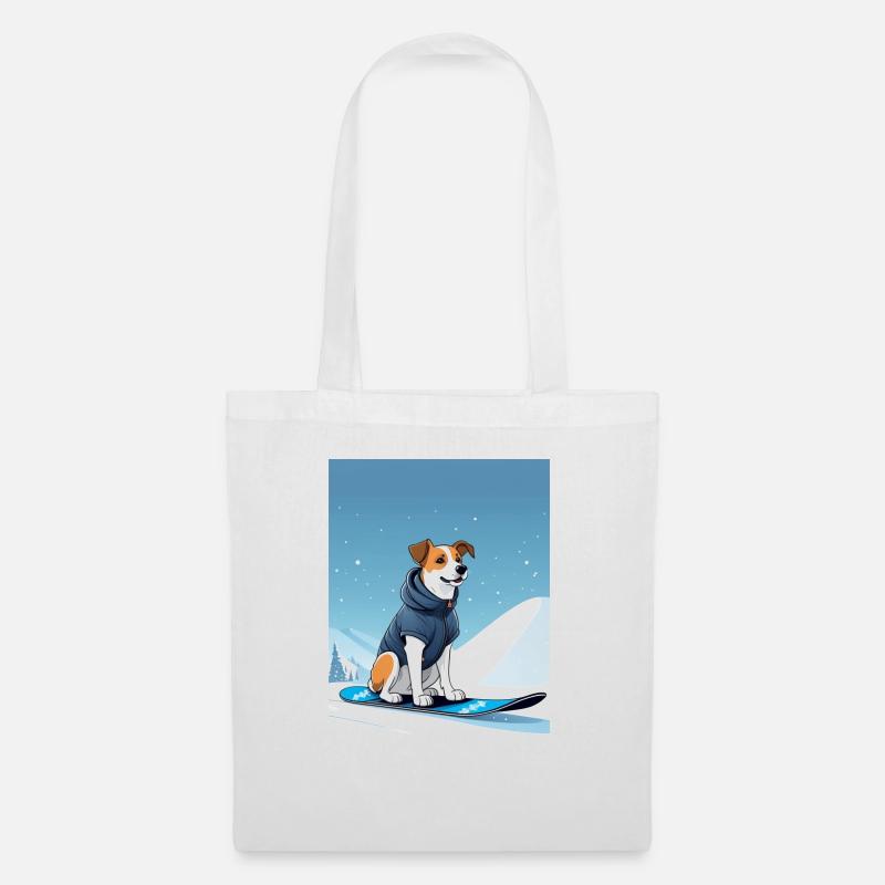 Snowboard Dog - Stoffbeutel - Weiß