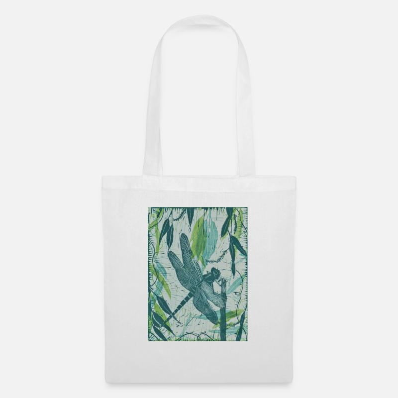 Dragonfly on Willow 1 - Tote Bag - white