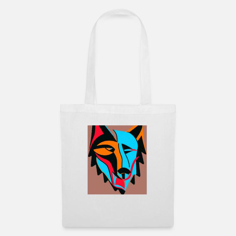 Wolf head colored - Stoffbeutel - Weiß