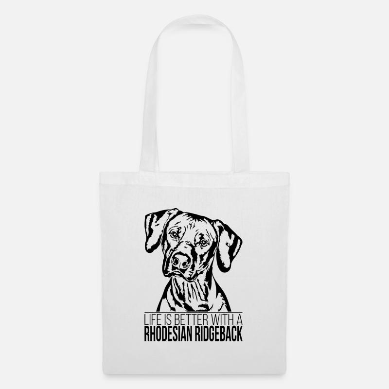 RHODESIAN RIDGEBACK life is better Hunde Wilsigns - Stoffbeutel - Weiß