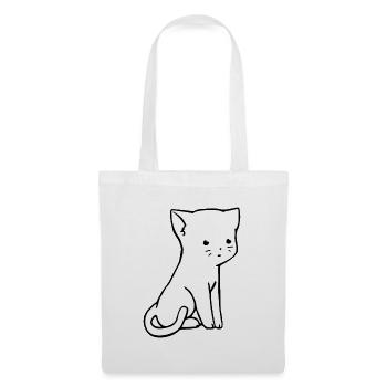 Süßes Katzen Design - Stoffbeutel - Weiß - Vorne